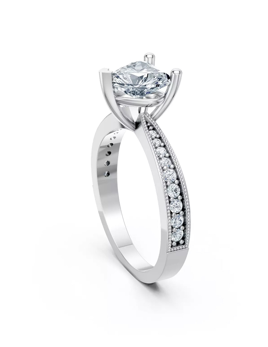 Anillo de compromiso de Oro 18 k zirconia cúbica 3