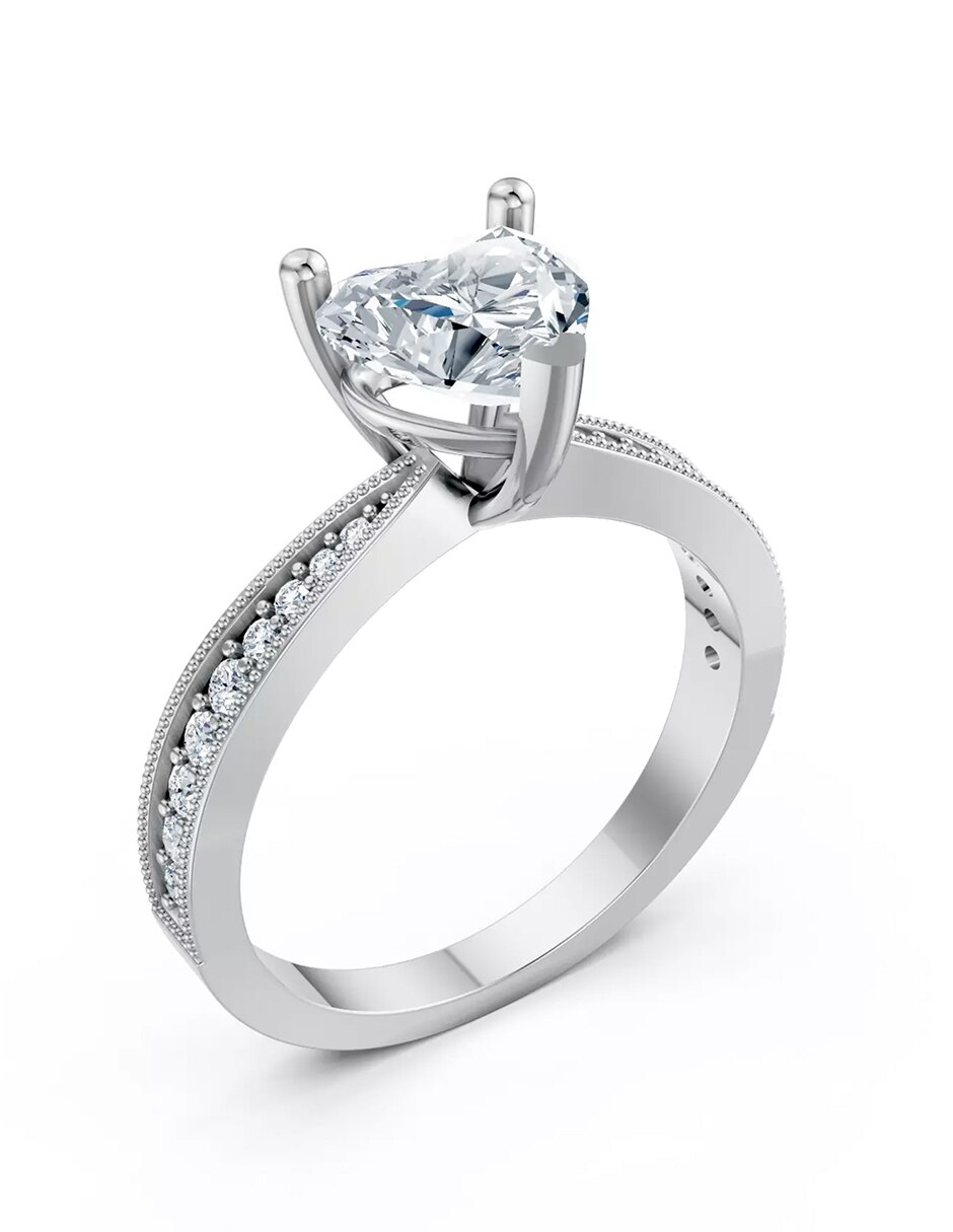 Anillo de compromiso de Oro 18 k zirconia cúbica 5