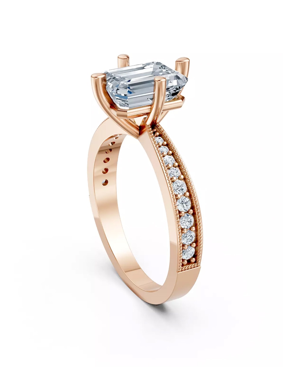 Anillo de compromiso de Oro 18 k zirconia cúbica 4