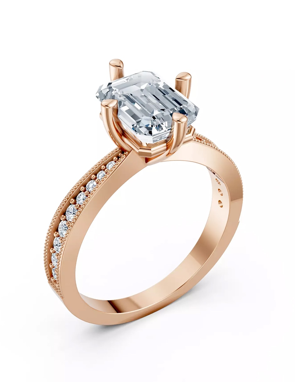 Anillo de compromiso de Oro 18 k zirconia cúbica 5