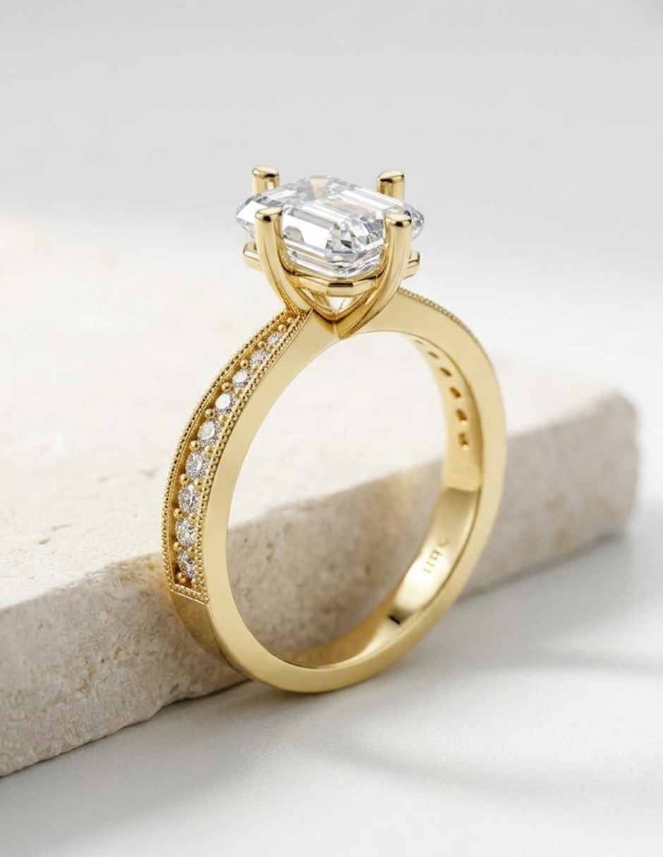 Anillo de compromiso de oro 18 k Amore Mio zirconia cúbica