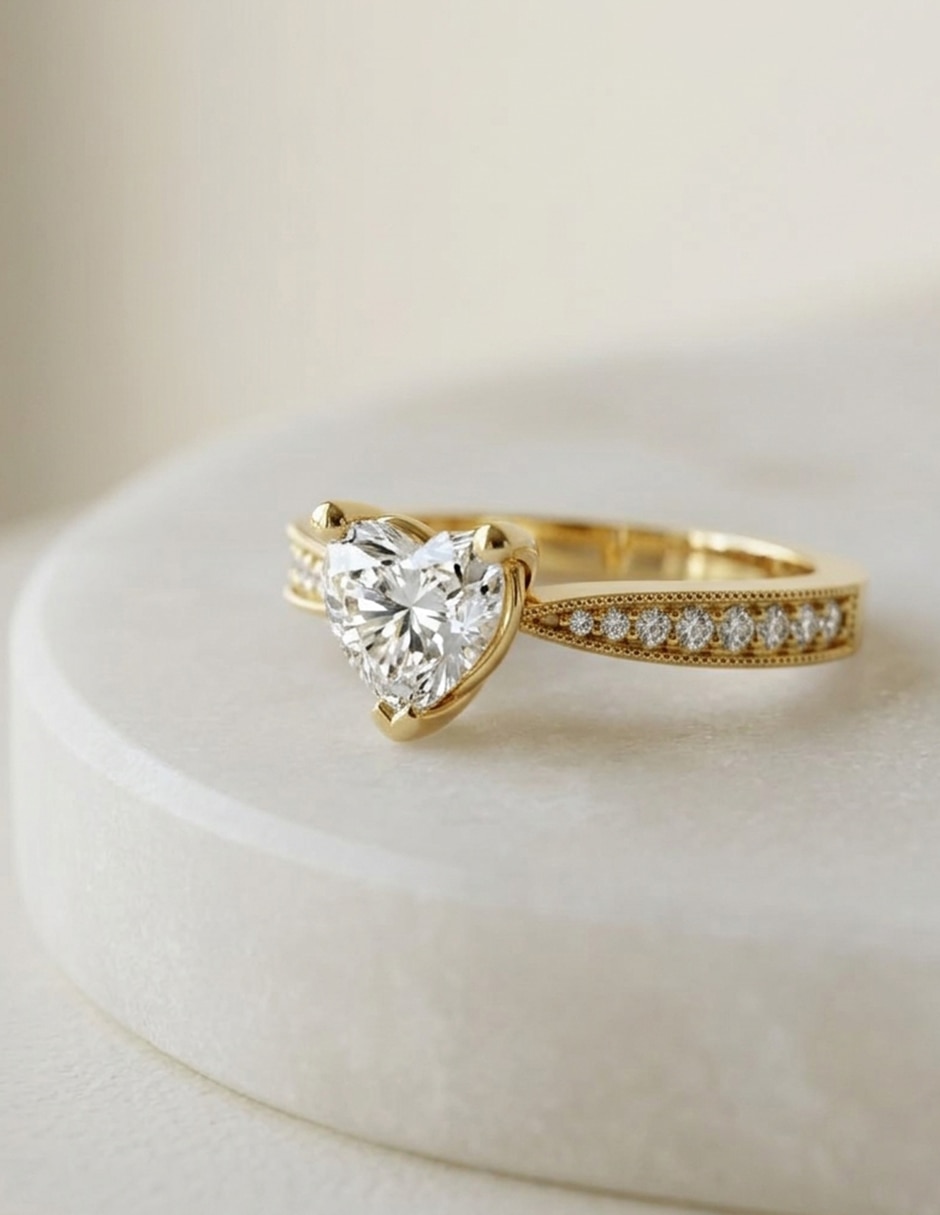 Anillo de compromiso de oro 9 k Amore Mio zirconia cúbica