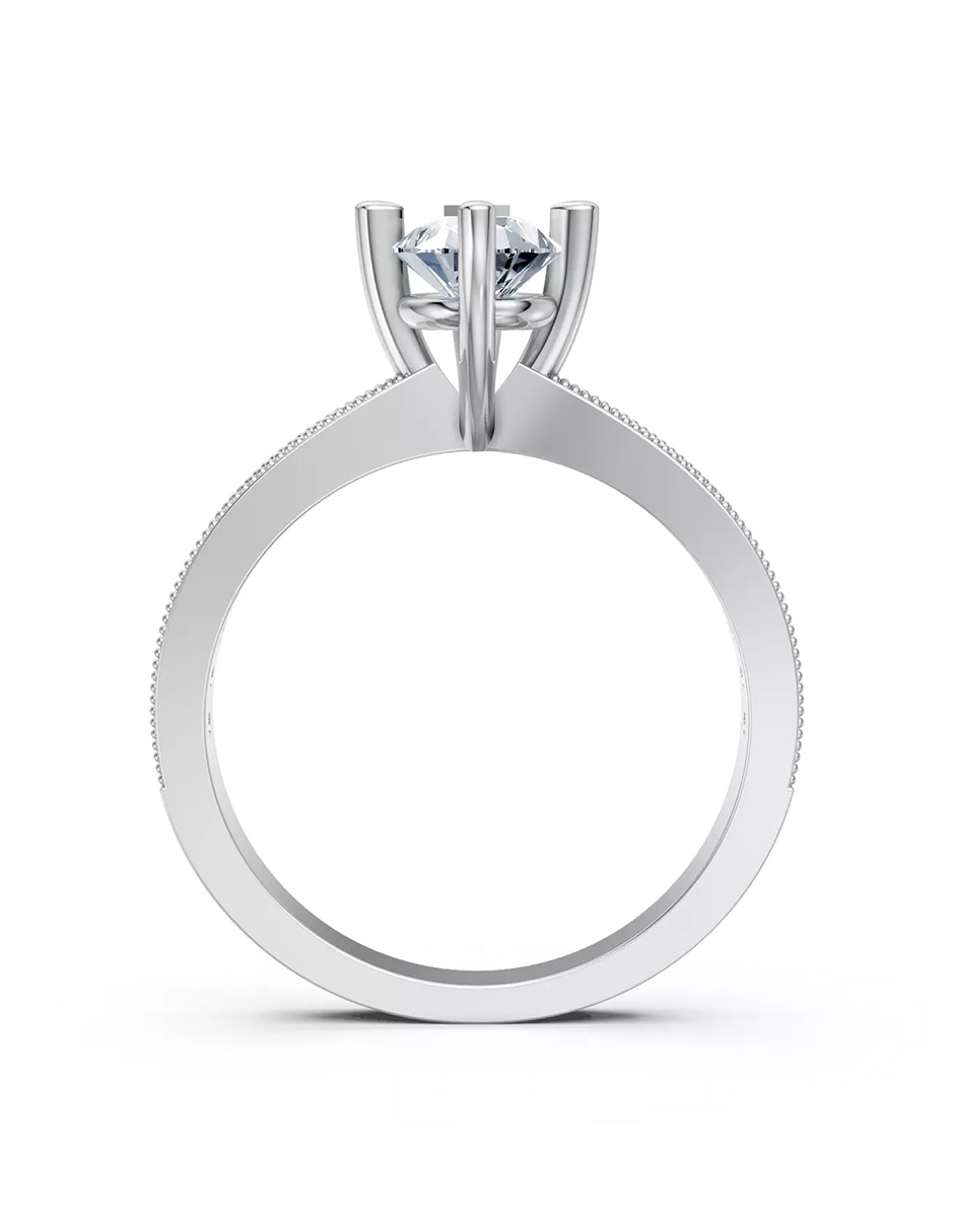 Anillo de compromiso de Oro 14 k zirconia cúbica 2