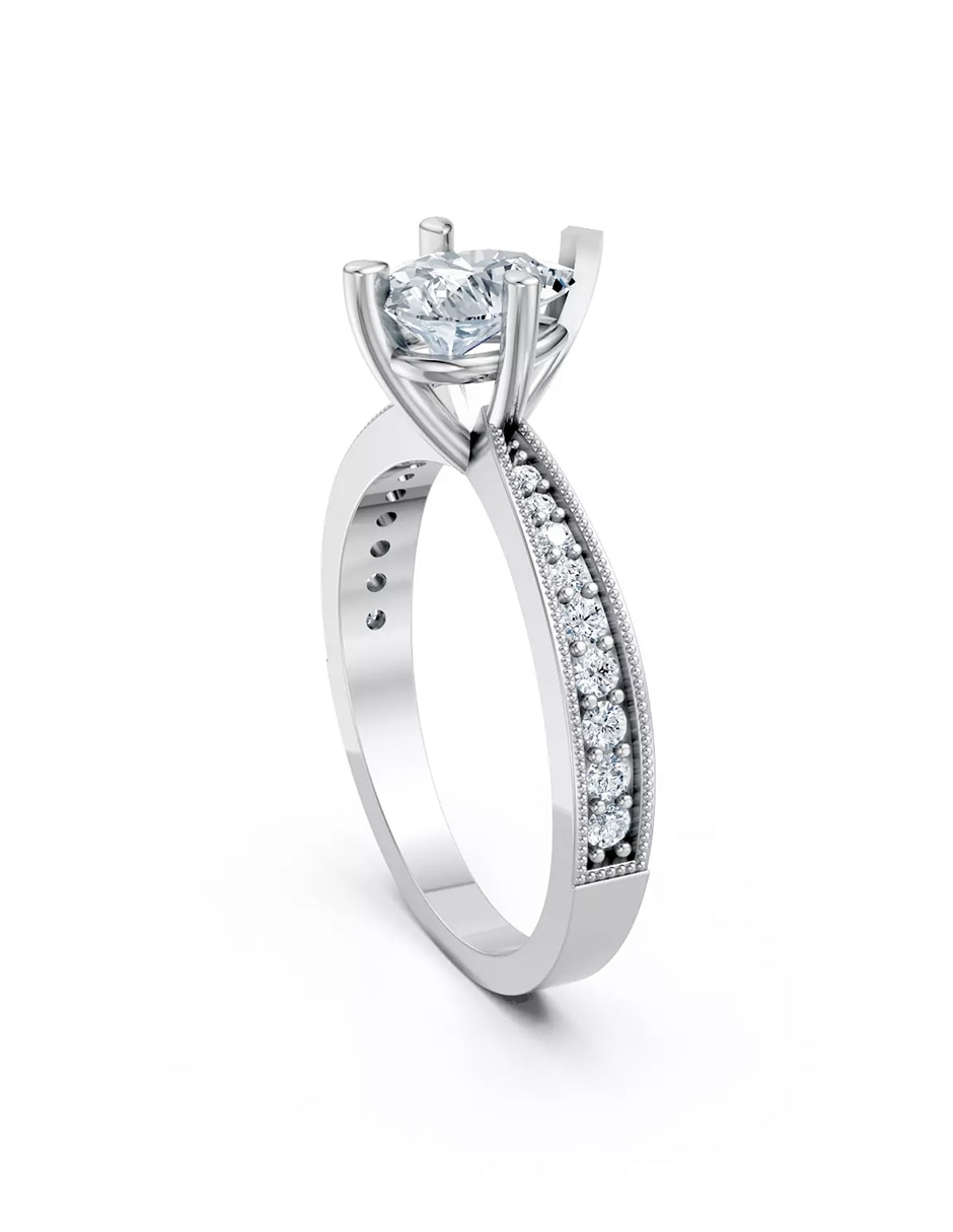 Anillo de compromiso de Oro 14 k zirconia cúbica 3