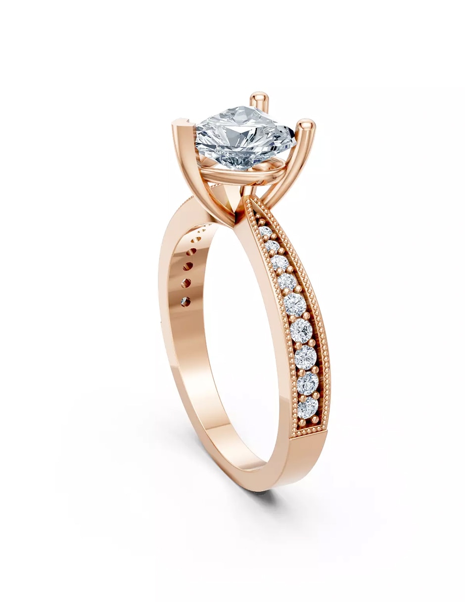 Anillo de compromiso de oro 14 k 3