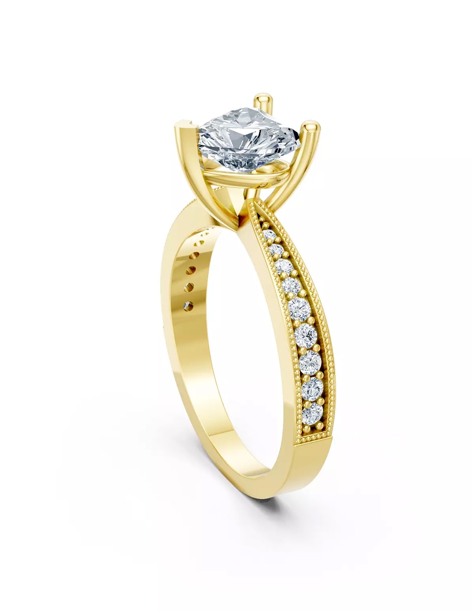 Anillo de compromiso de oro 14 k Amore Mio zirconia cúbica