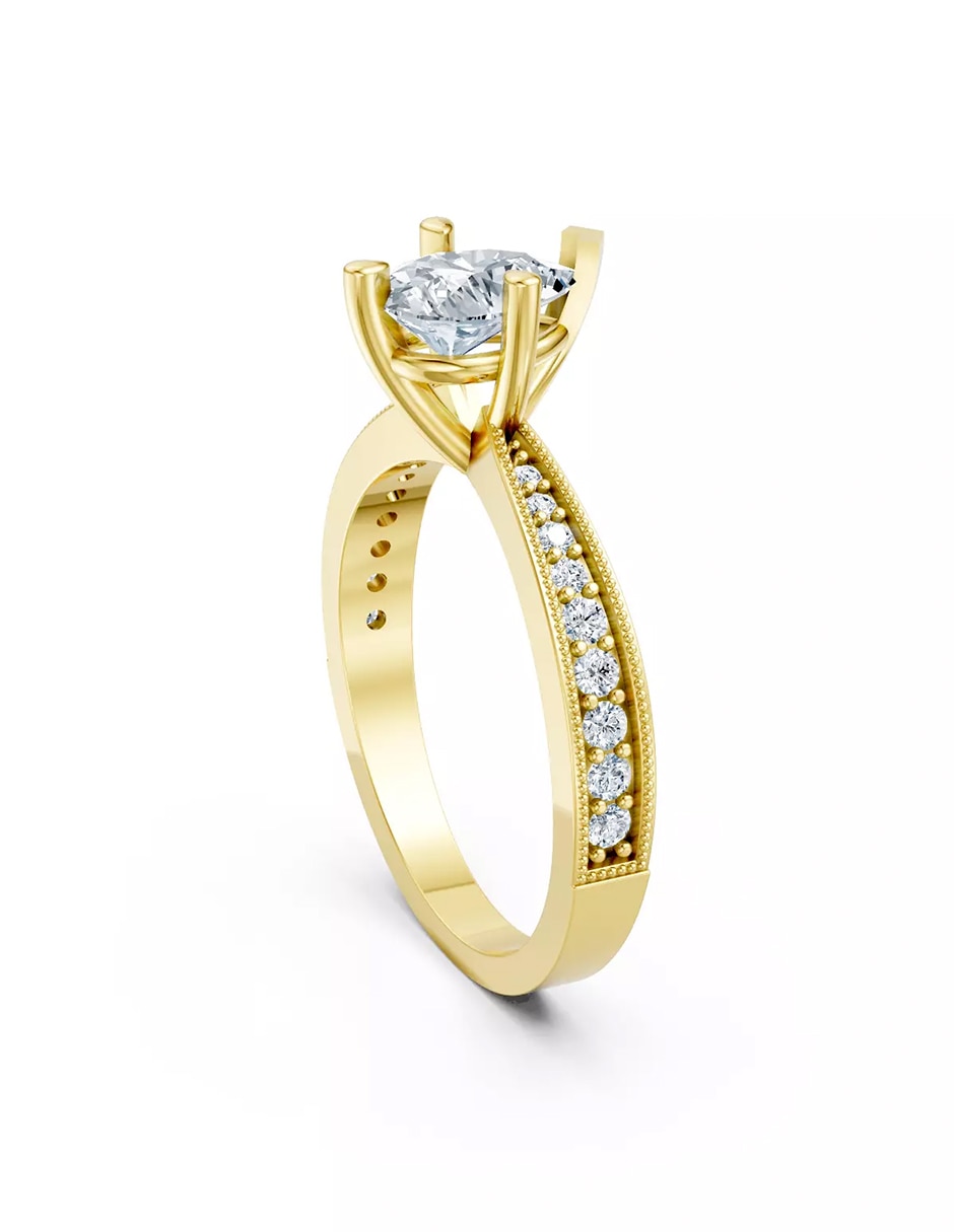 Anillo de compromiso de oro 9 k Amore Mio zirconia cúbica
