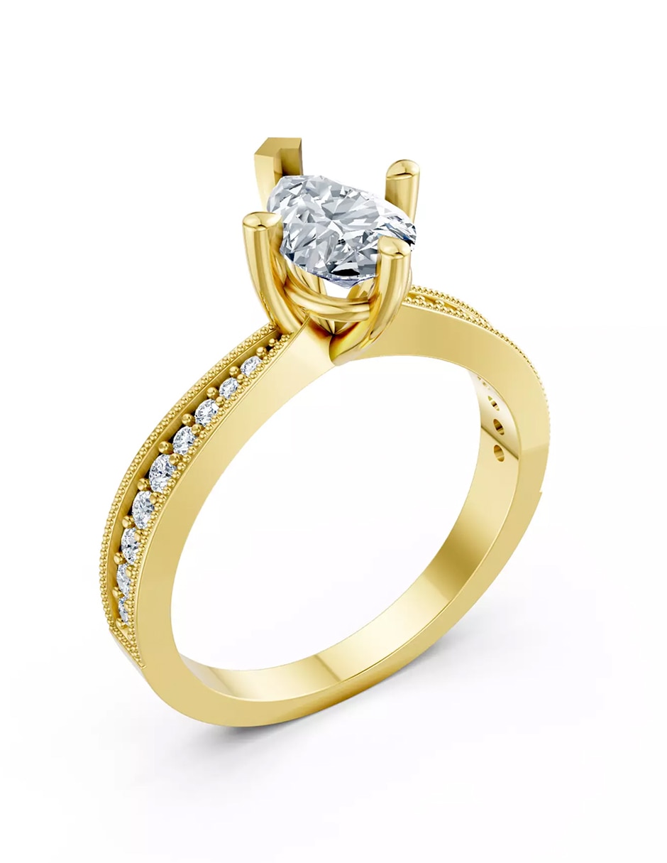 Anillo de compromiso de oro 9 k Amore Mio zirconia cúbica