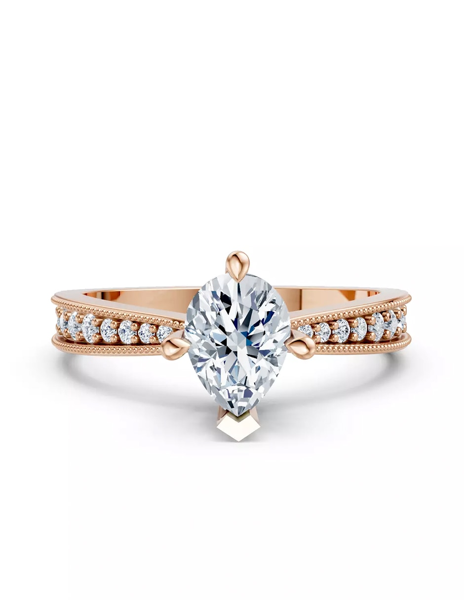Anillo de compromiso de Oro 14 k zirconia cúbica Anillo de compromiso de Oro 14 k zirconia cúbica