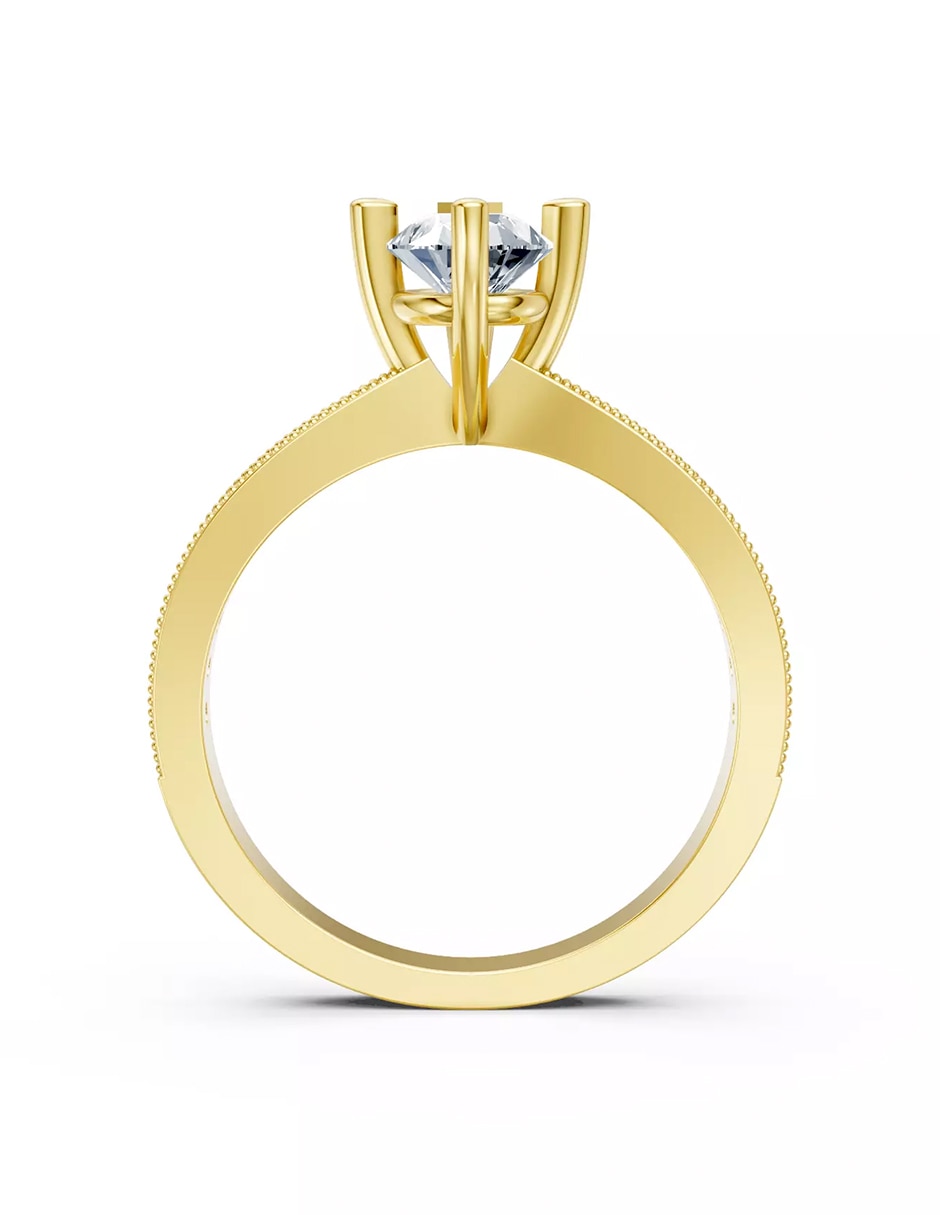 Anillo de compromiso de Oro 14 k zirconia cúbica 2