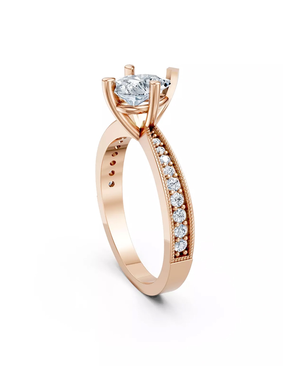 Anillo de compromiso de Oro 18 k zirconia cúbica 3