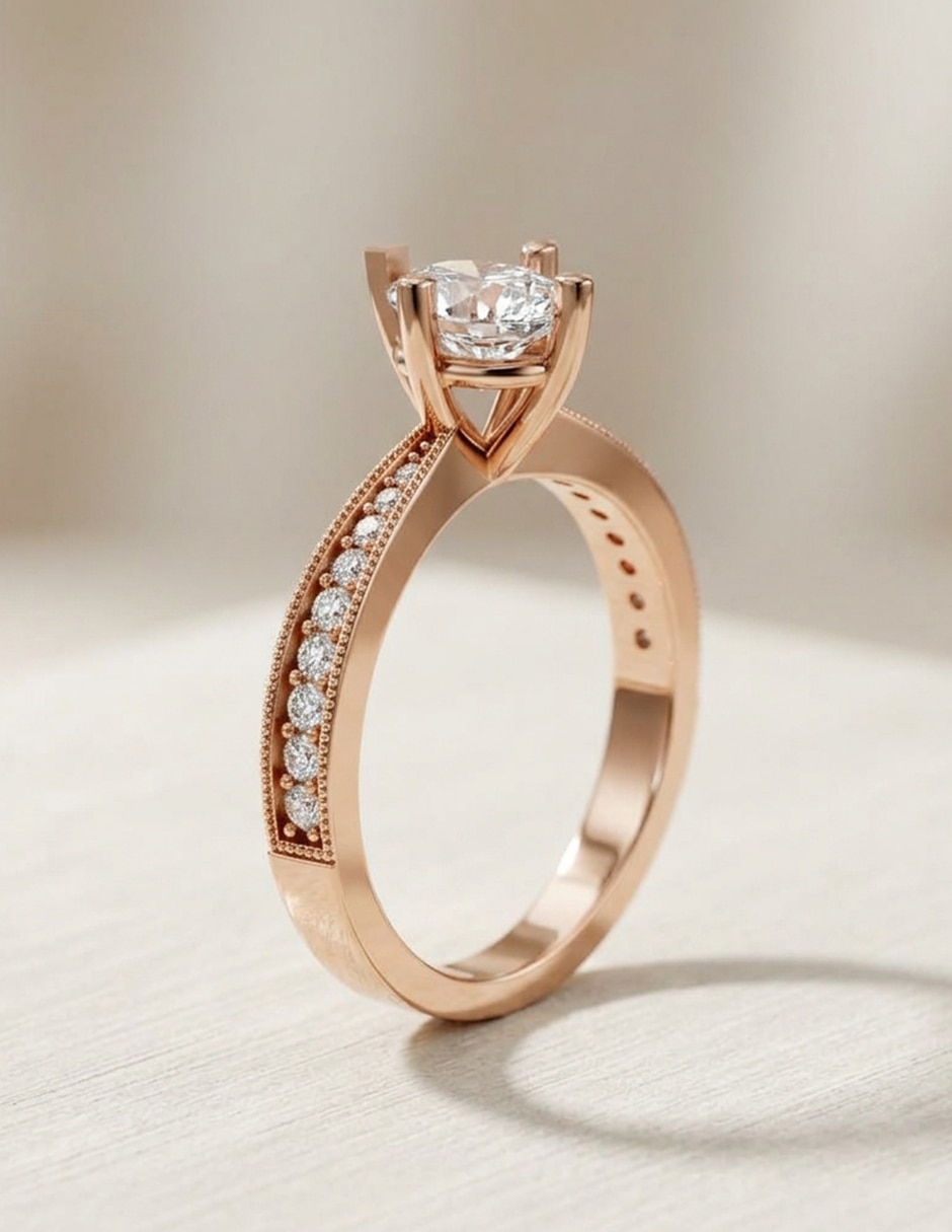 Anillo de compromiso de Oro 18 k zirconia cúbica 4