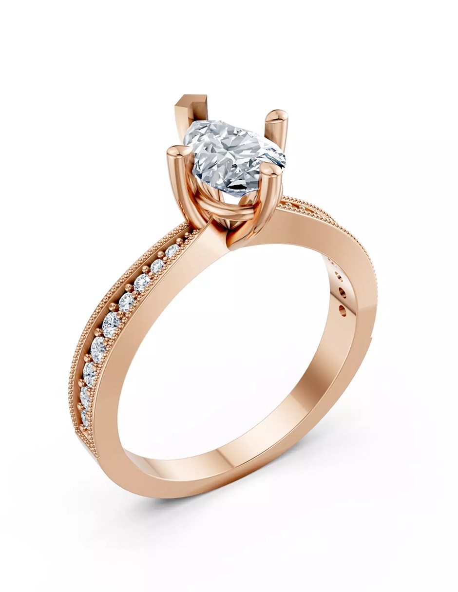 Anillo de compromiso de Oro 18 k zirconia cúbica 6