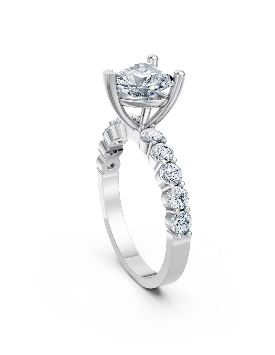 Anillo de compromiso de Oro 18 k zirconia cúbica 4