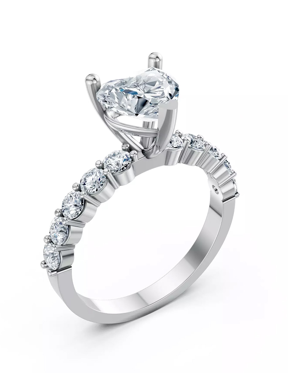 Anillo de compromiso de Oro 14 k zirconia cúbica 6