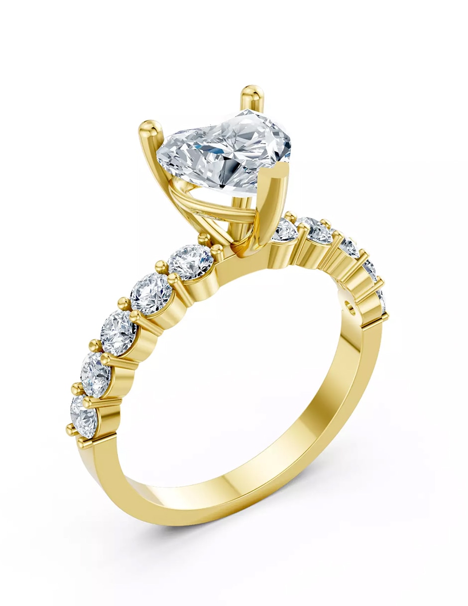Anillo de compromiso de Oro 18 k zirconia cúbica 6