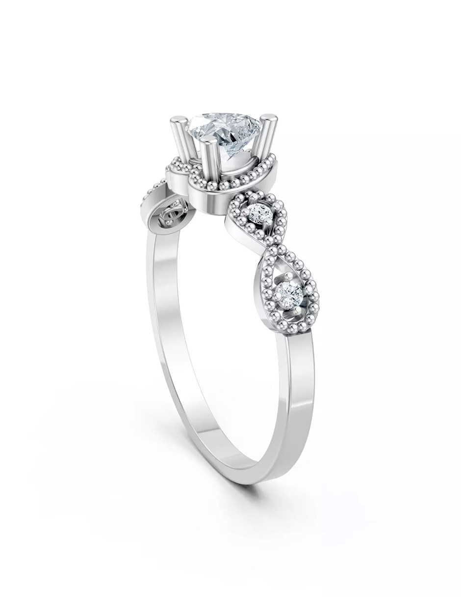Anillo de compromiso de oro 18 k 3