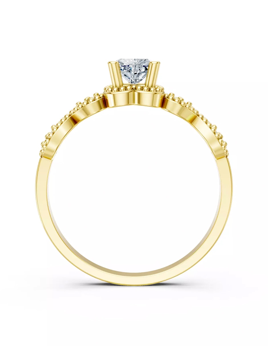 Anillo de compromiso de Oro 9 k zirconia cúbica 2