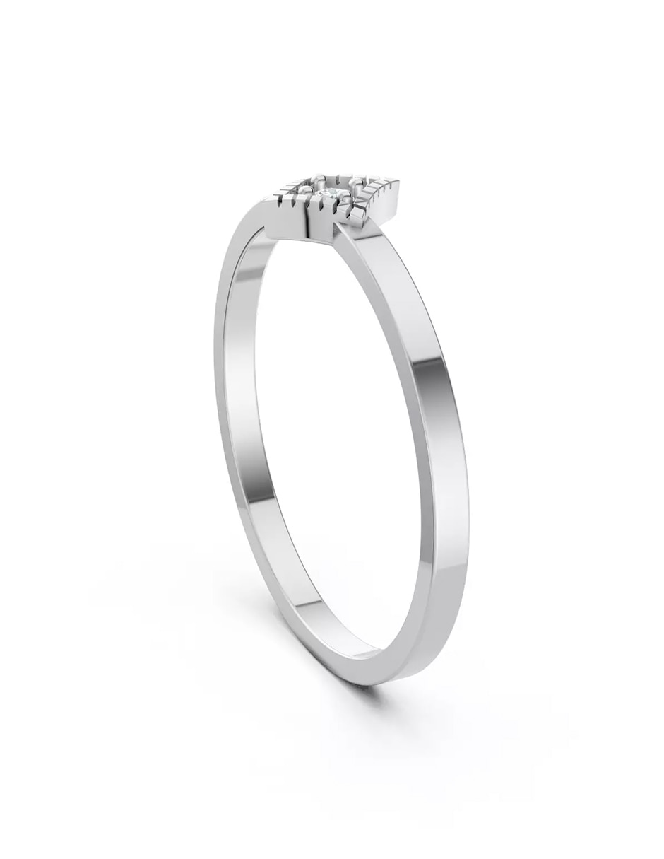 Anillo de compromiso de Oro 18 k zirconia cúbica 4
