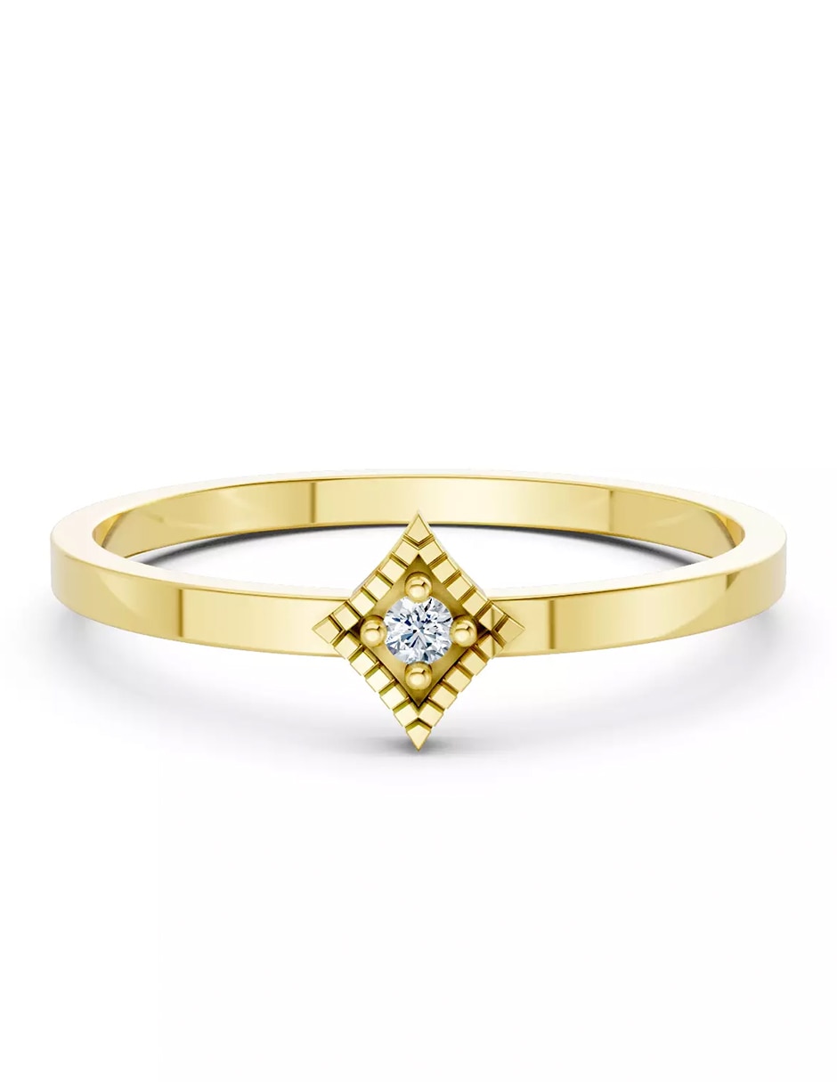 Anillo de compromiso de oro 9 k Amore Mio zirconia cúbica
