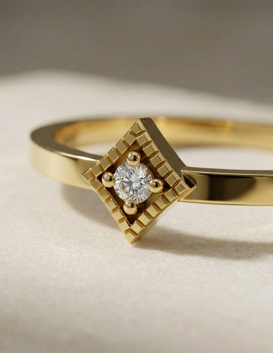 Anillo de compromiso de oro 9 k Amore Mio zirconia cúbica