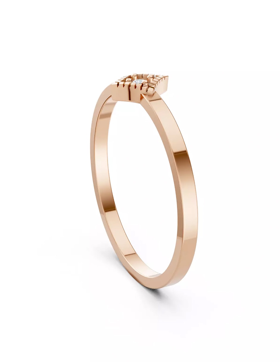 Anillo de compromiso de oro 9 k zirconia cúbica 3