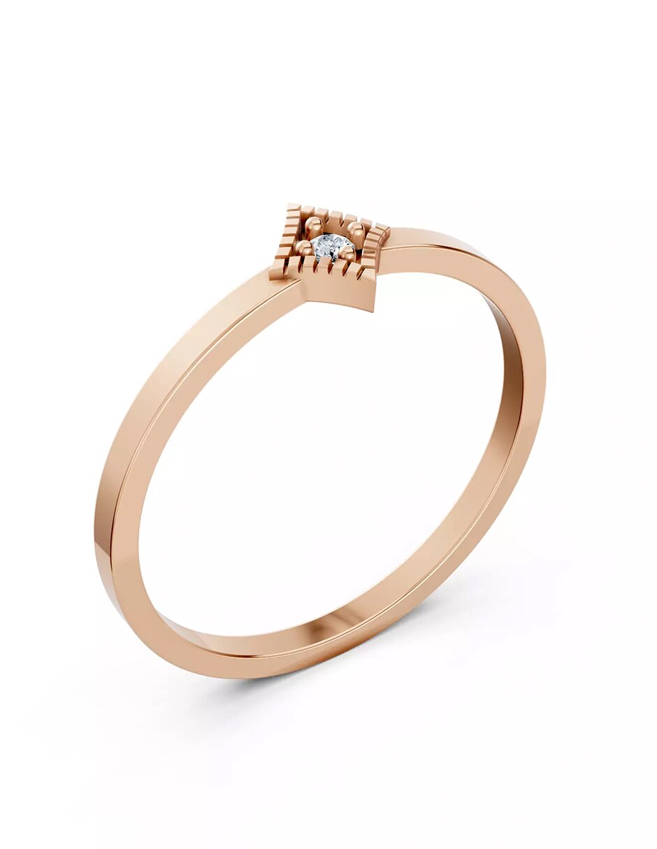 Anillo de compromiso de oro 9 k zirconia cúbica 4