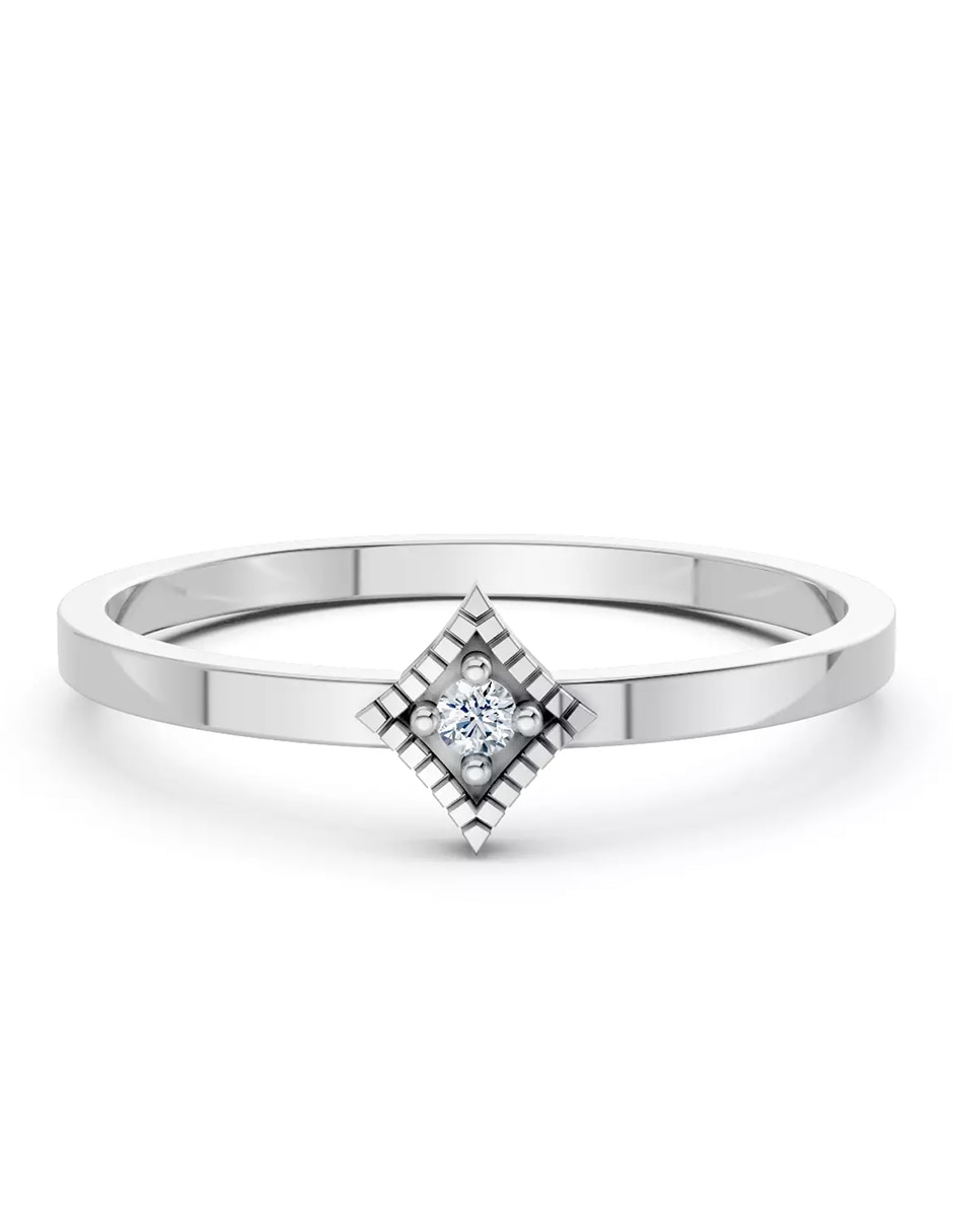 Anillo de compromiso de Oro 14 k zirconia cúbica 1