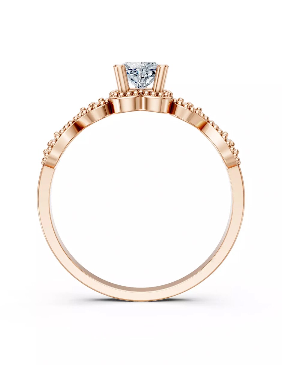 Anillo de compromiso de Oro 18 k zirconia cúbica 2