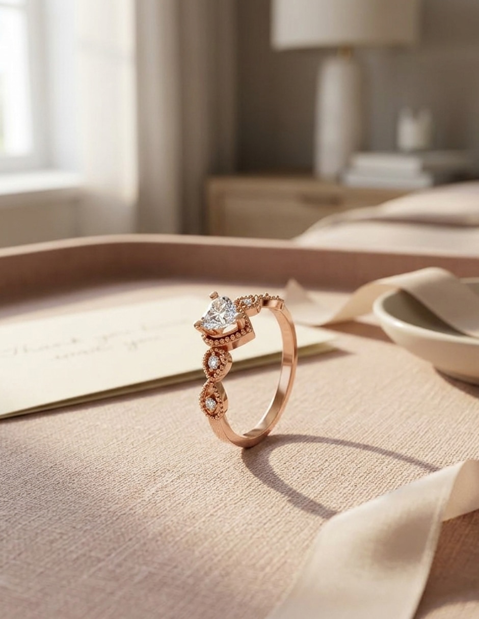 Anillo de compromiso de Oro 18 k zirconia cúbica 4