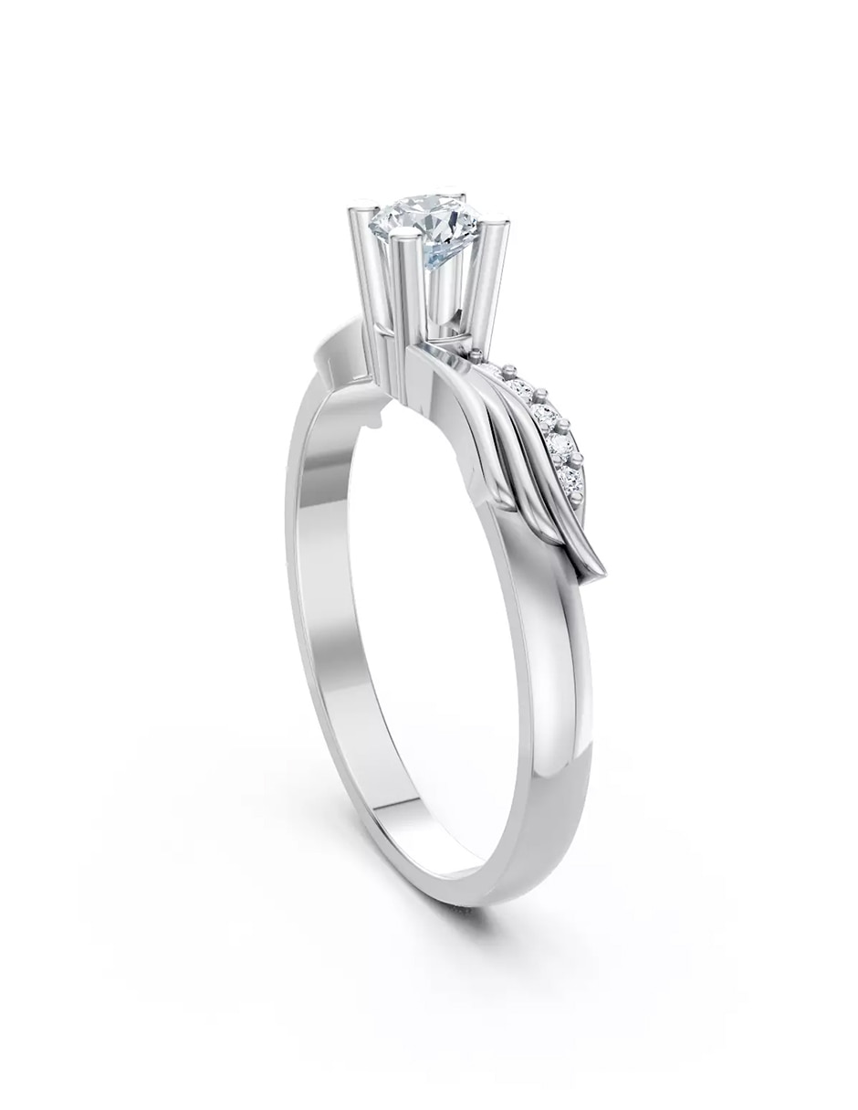 Anillo de compromiso de Oro 9 k zirconia cúbica 3