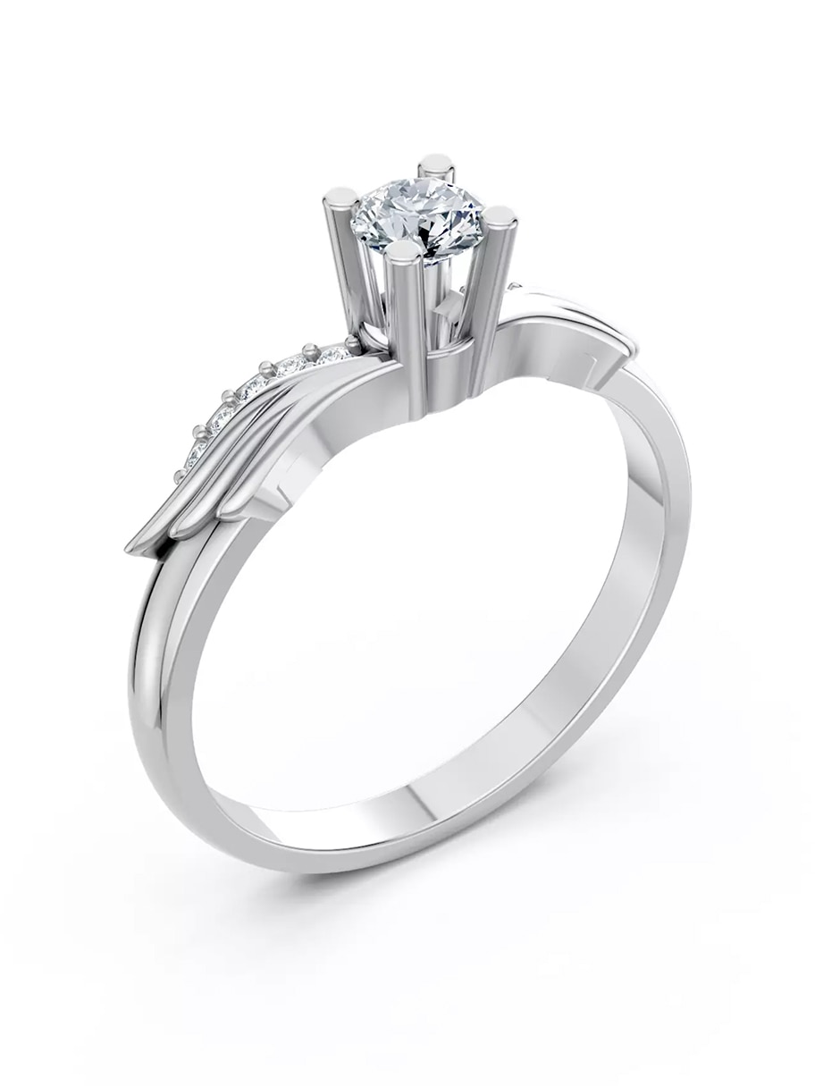 Anillo de compromiso de Oro 9 k zirconia cúbica 4