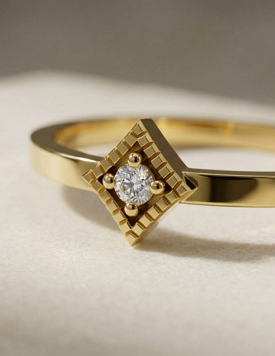 Anillo de compromiso de oro 18 k Amore Mio zirconia cúbica