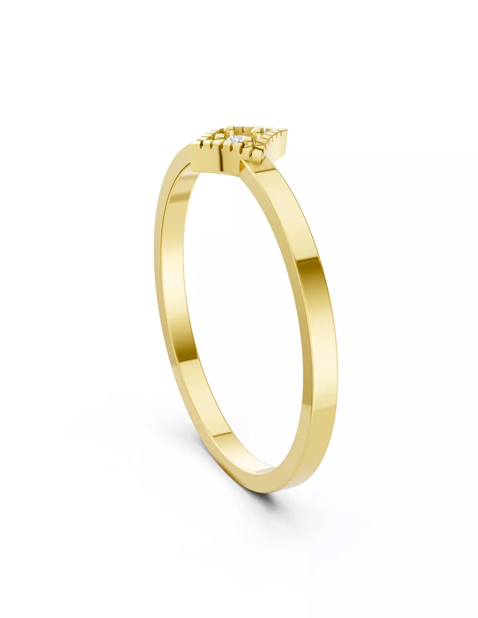 Anillo de compromiso de Oro 14 k zirconia cúbica 3