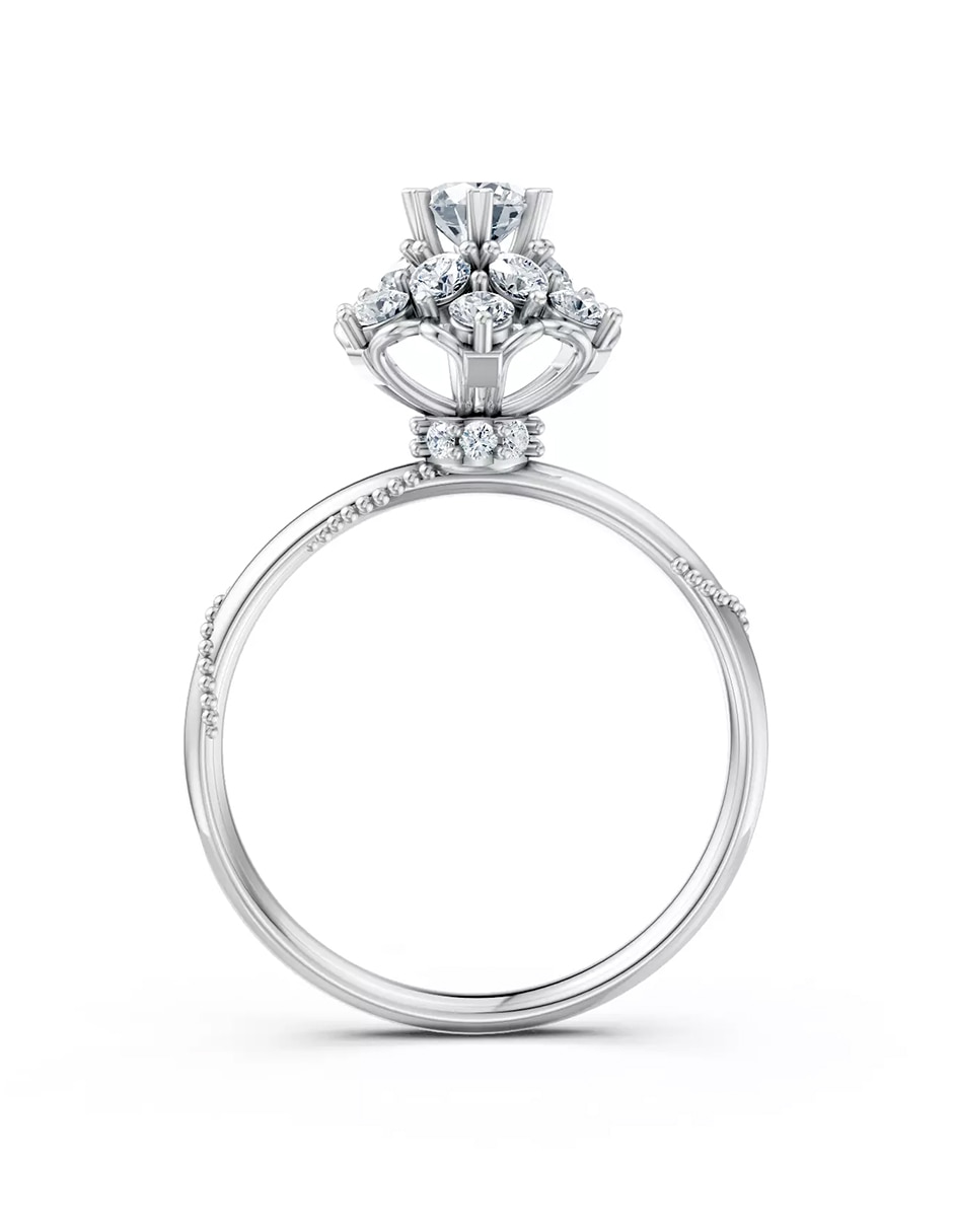 Anillo de compromiso de oro 14 k zirconia cúbica 2