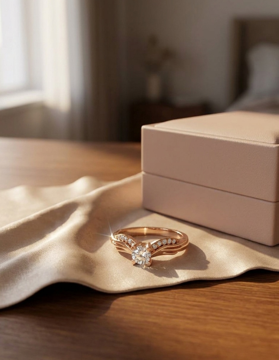 Anillo de compromiso de oro 18 k zirconia cúbica 8