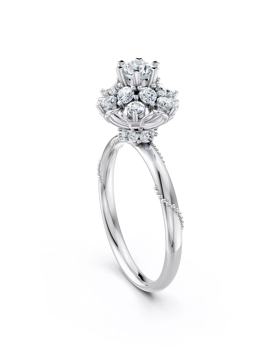 Anillo de compromiso de Oro 9 k zirconia cúbica 3