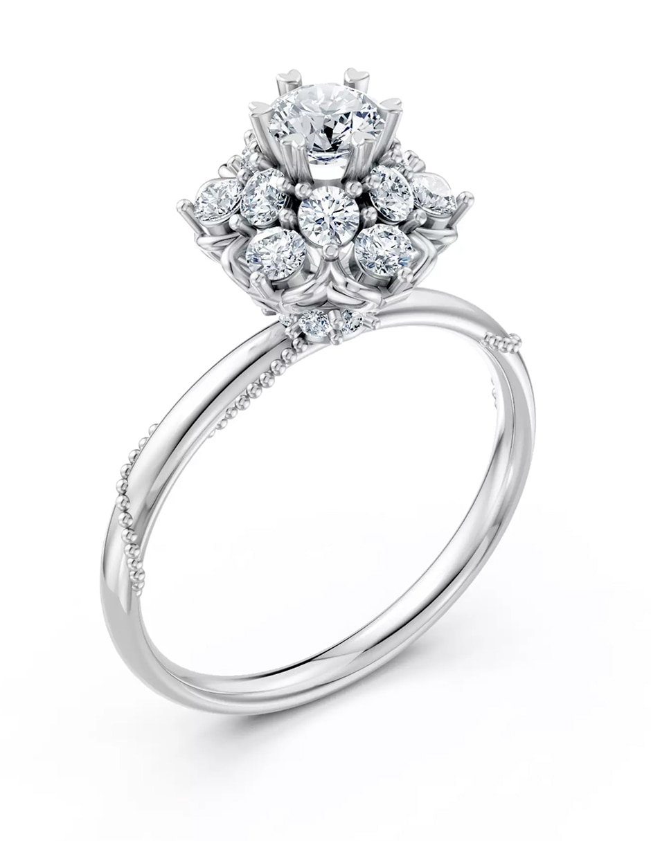 Anillo de compromiso de Oro 9 k zirconia cúbica 6