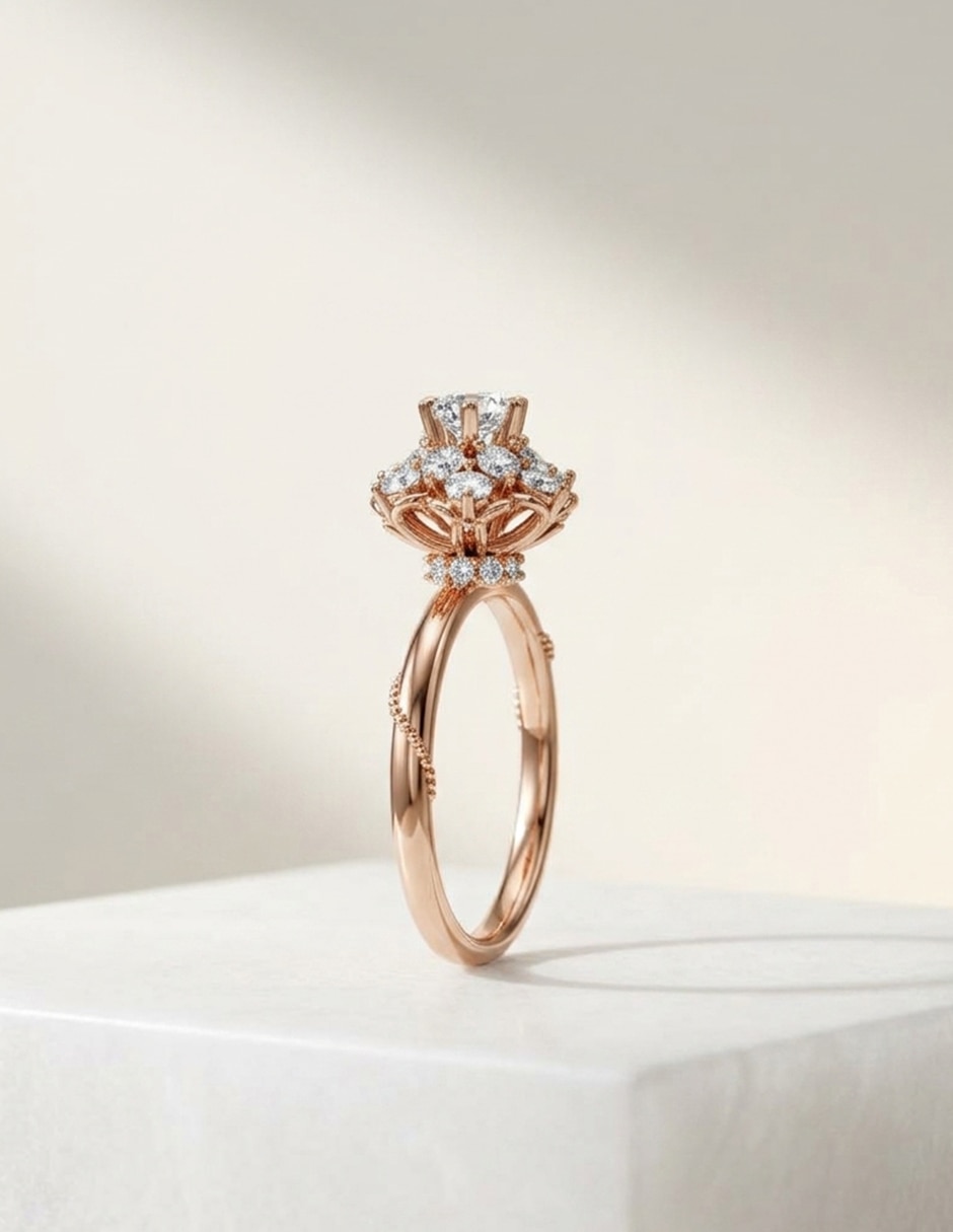 Anillo de compromiso de oro 9 k 7
