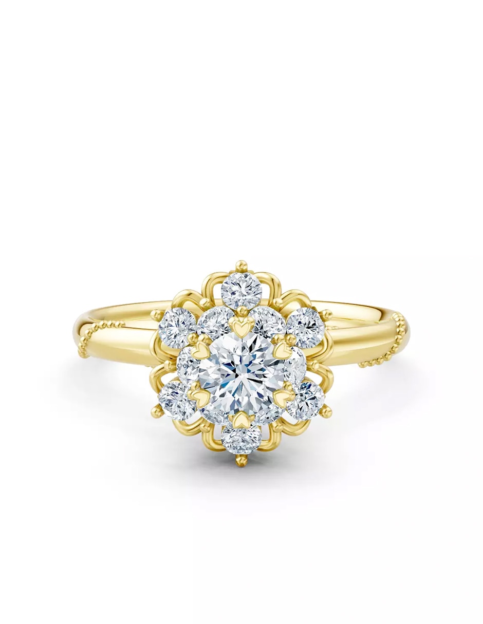 Anillo de compromiso de oro 14 k Amore Mio zirconia cúbica