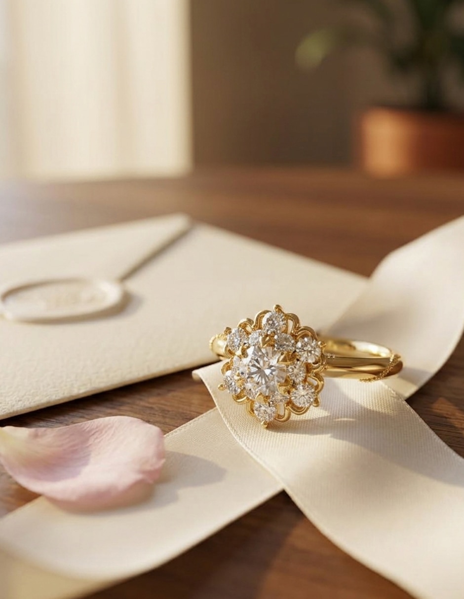 Anillo de compromiso de oro 18 k Amore Mio zirconia cúbica