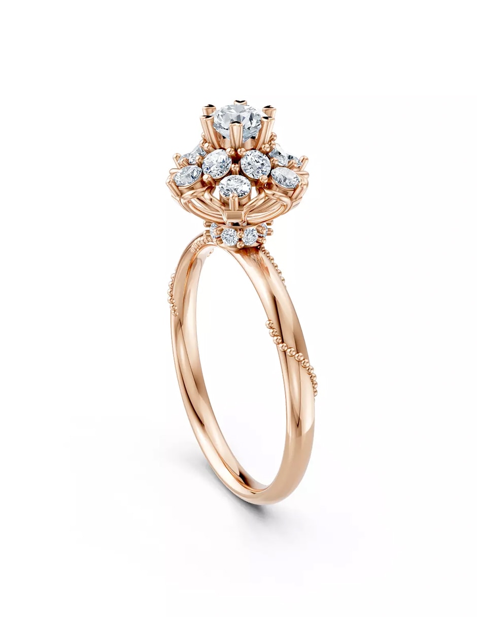 Anillo de compromiso de Oro 18 k zirconia cúbica 4