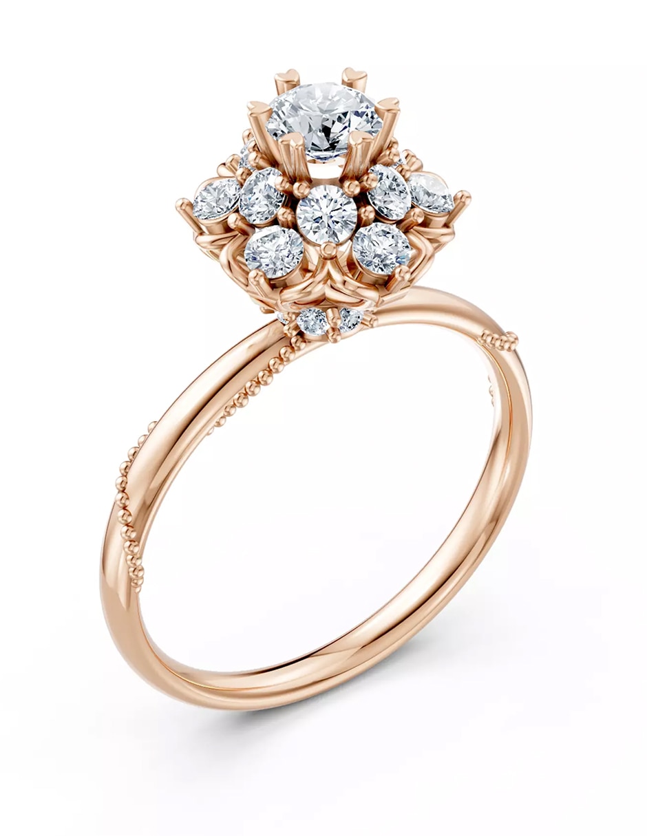 Anillo de compromiso de Oro 18 k zirconia cúbica 5