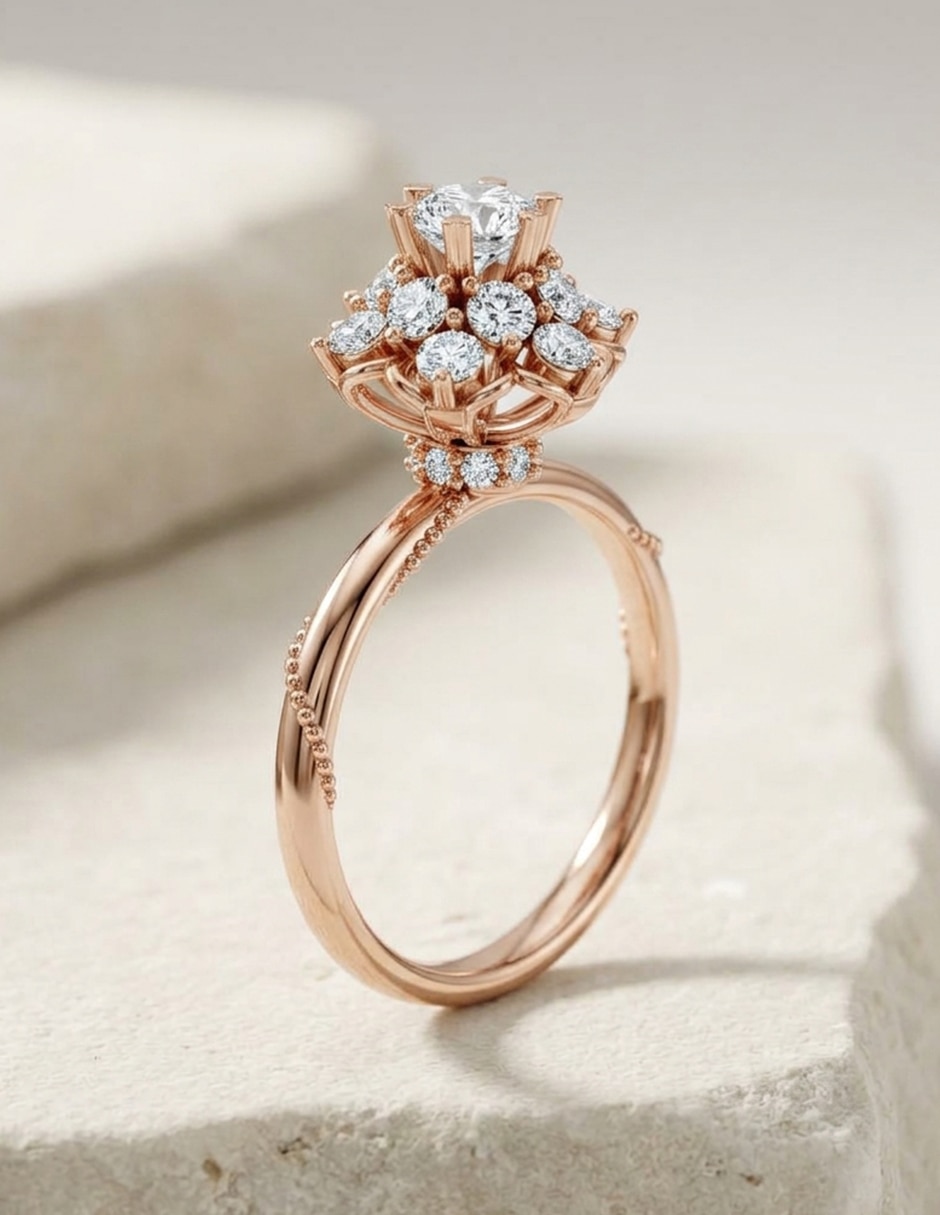 Anillo de compromiso de Oro 18 k zirconia cúbica 8