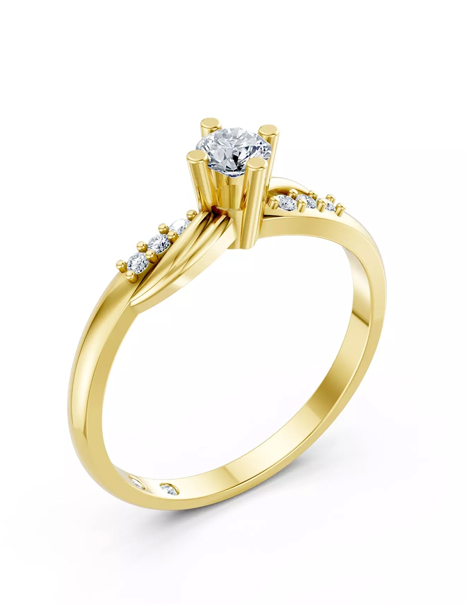 Anillo de compromiso de oro 9 k Amore Mio zirconia cúbica
