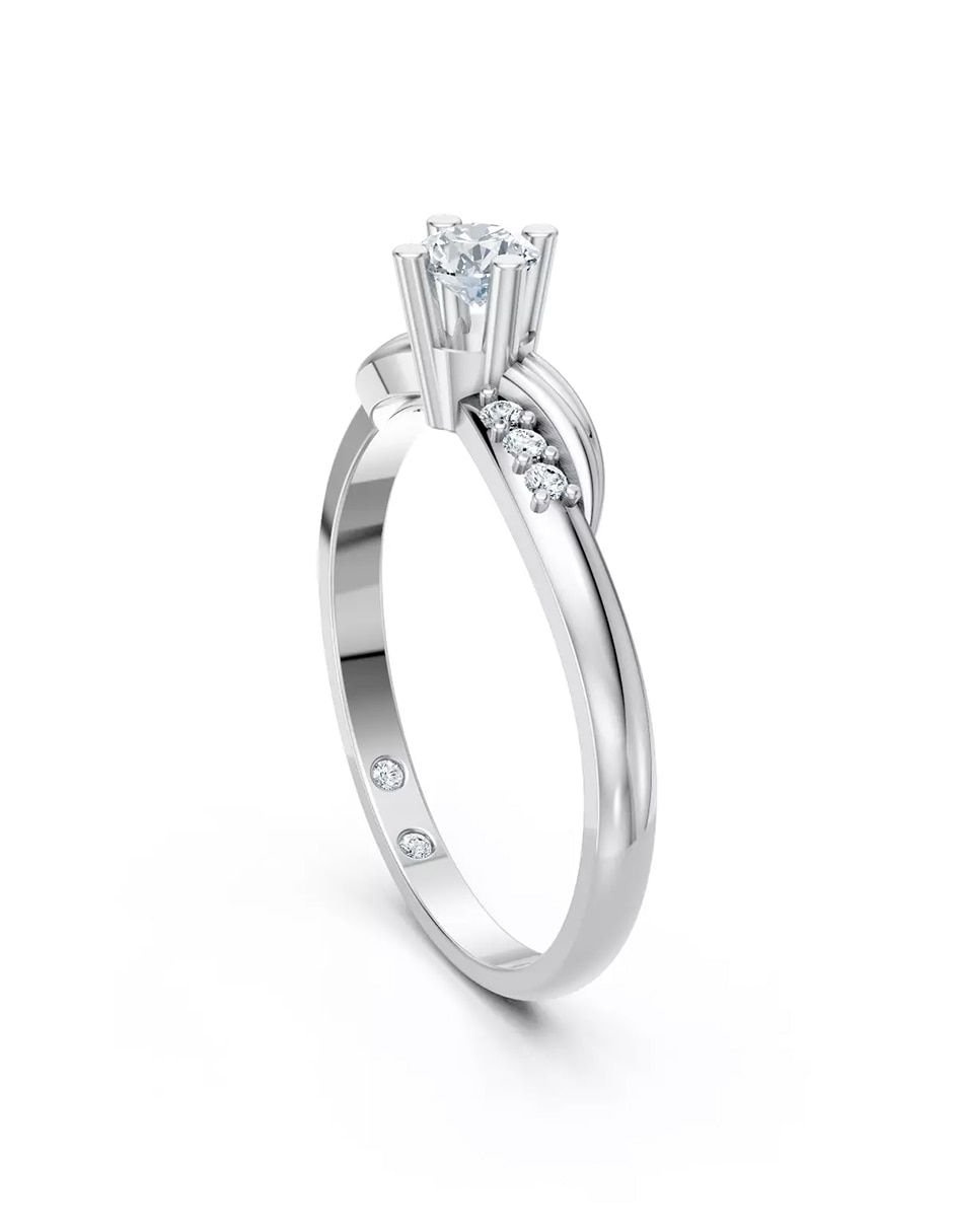 Anillo de compromiso de oro 14k zirconia cúbica 4