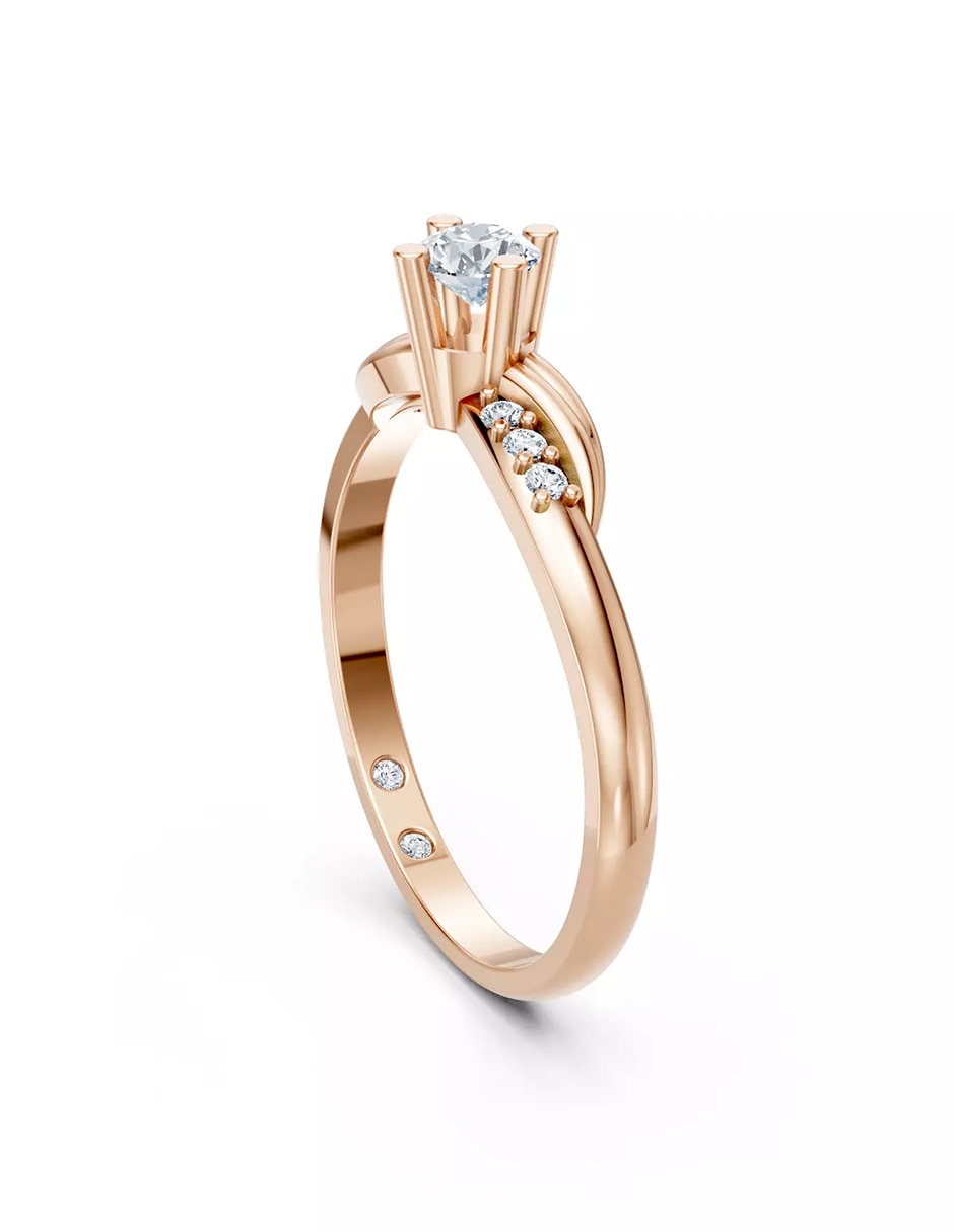 Anillo de compromiso de oro 14 k Amore Mio! 4
