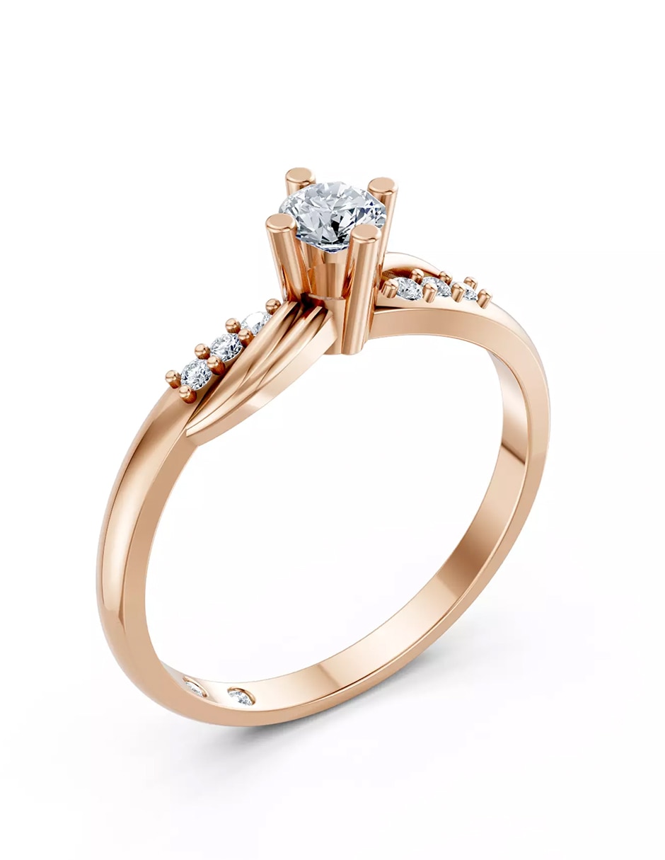 Anillo de compromiso de oro 14 k Amore Mio! 6