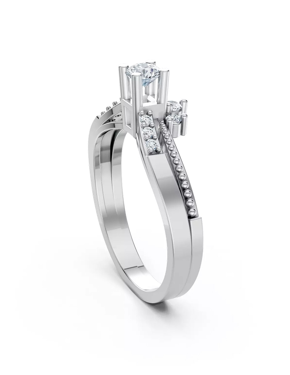 Anillo de compromiso de oro 9k zirconia cúbica 3