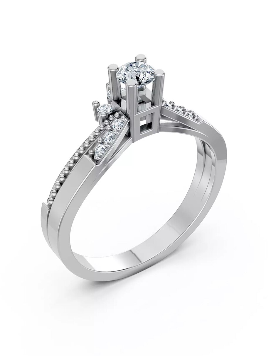 Anillo de compromiso de oro 9k zirconia cúbica 4